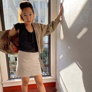 Retro bomber with leopard lining